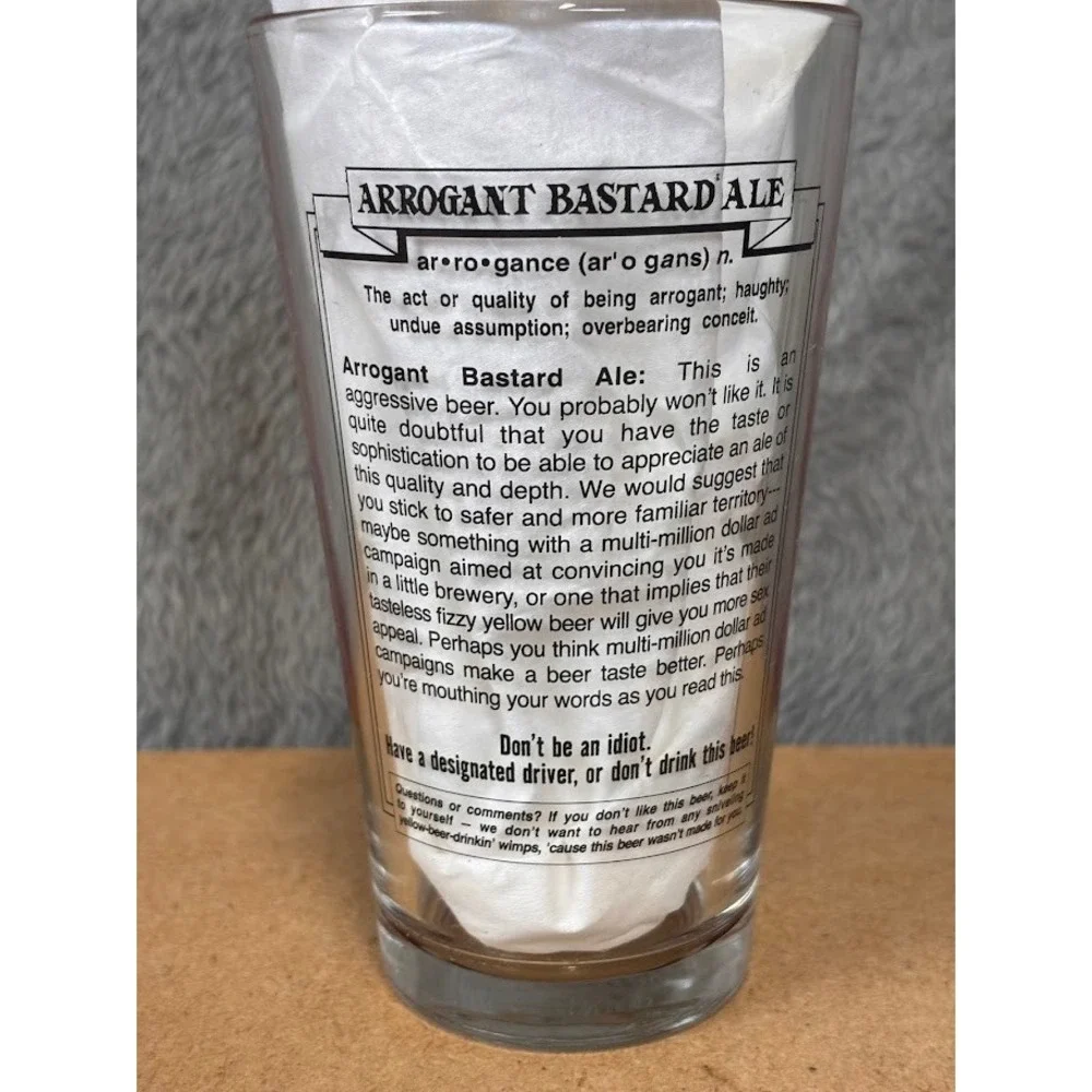 Stone Brewing Arrogant Bastard Ale Pint Glass Red Gargoyle 16oz Beer Barware